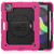 iPad Air 2022 / 2020 10.9 Shockproof Black Silica Gel + Colorful PC Protective Case - Hot Pink