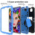 iPad Air 2022 / 2020 10.9 Shockproof Two-Color Silicone Protective Case with Holder - Black + Blue