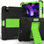 iPad Air 2022 / 2020 10.9 Shockproof Two-Color Silicone Protective Case with Holder - Black + Green