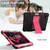 iPad Air 2022 / 2020 10.9 Shockproof Two-Color Silicone Protective Case with Holder - Black + Rose Red