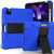 iPad Air 2022 / 2020 10.9 Shockproof Two-Color Silicone Protective Case with Holder - Blue + Black