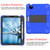 iPad Air 2022 / 2020 10.9 Shockproof Two-Color Silicone Protective Case with Holder - Blue + Black