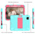 iPad Air 2022 / 2020 10.9 Shockproof Two-Color Silicone Protective Case with Holder - Mint Green + Rose Red
