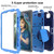 iPad Air 2022 / 2020 10.9 Shockproof Two-Color Silicone Protective Case with Holder - Navy Blue + Blue