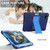 iPad Air 2022 / 2020 10.9 Shockproof Two-Color Silicone Protective Case with Holder - Navy Blue + Blue