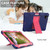 iPad Air 2022 / 2020 10.9 Shockproof Two-Color Silicone Protective Case with Holder - Navy Blue + Rose Red