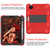 iPad Air 2022 / 2020 10.9 Shockproof Two-Color Silicone Protective Case with Holder - Red + Black