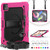 Shockproof Colorful Silicone + PC Protective Case with Holder & Shoulder Strap & Hand Strap & Pen Slot iPad Air 2022 / 2020 10.9 - Rose Red