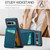 Google Pixel 7 Fierre Shann Crazy Horse Card Holder Back Cover PU Phone Case - Blue