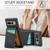 Google Pixel 7 Pro Fierre Shann Crazy Horse Card Holder Back Cover PU Phone Case - Black