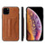 iPhone 11 Fierre Shann Full Coverage Protective Leather Case with Holder & Card Slot  - Brown