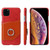 iPhone 11 Fierre Shann Oil Wax Texture Genuine Leather Back Cover Case with 360 Degree Rotation Holder & Card Slot  - Red