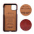 iPhone 11 Fierre Shann Retro Oil Wax Texture PU Leather Case with Card Slots  - Brown