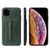 iPhone 11 Pro Fierre Shann Full Coverage Protective Leather Case with Holder & Card Slot  - Green