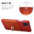 iPhone 11 Pro Fierre Shann Oil Wax Texture Genuine Leather Back Cover Case with 360 Degree Rotation Holder & Card Slot  - Red