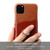 iPhone 11 Pro Max Fierre Shann Oil Wax Texture Genuine Leather Back Cover Case with 360 Degree Rotation Holder & Card Slot  - Brown