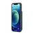 iPhone 12 / 12 Pro Fierre Shann Crazy Horse Card Holder Back Cover PU Phone Case - Blue