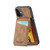 iPhone 12 / 12 Pro Fierre Shann Crazy Horse Card Holder Back Cover PU Phone Case - Brown