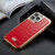 iPhone 12 / 12 Pro Fierre Shann Crocodile Texture Electroplating PU Phone Case - Red