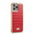 iPhone 12 / 12 Pro Fierre Shann Crocodile Texture Electroplating PU Phone Case - Red