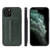 iPhone 12 / 12 Pro Fierre Shann Full Coverage Protective Leather Case with Holder & Card Slot - Green