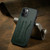 iPhone 12 / 12 Pro Fierre Shann Full Coverage Protective Leather Case with Holder & Card Slot - Green