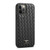 iPhone 12 / 12 Pro Fierre Shann Leather Texture Phone Back Cover Case - Woven Black