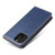 iPhone 12 / 12 Pro Fierre Shann PU Genuine Leather Texture Horizontal Flip Leather Case with Holder & Card Slots & Wallet - Blue