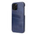 iPhone 12 / 12 Pro Fierre Shann Retro Oil Wax Texture PU Leather Case with Card Slots - Blue