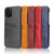 iPhone 12 / 12 Pro Fierre Shann Retro Oil Wax Texture PU Leather Case with Card Slots - Grey
