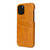 iPhone 12 / 12 Pro Fierre Shann Retro Oil Wax Texture PU Leather Case with Card Slots - Yellow