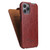 iPhone 12 / 12 Pro Fierre Shann Retro Oil Wax Texture Vertical Flip PU Leather Case - Brown