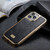 iPhone 12 / 12 Pro Fierre Shann Snake Texture Electroplating PU Phone Case - Black