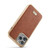 iPhone 12 / 12 Pro Fierre Shann Snake Texture Electroplating PU Phone Case - Brown