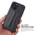 iPhone 12 mini Fierre Shann Full Coverage Protective Leather Case with Holder & Card Slot - Black