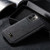 iPhone 12 mini Fierre Shann Leather Texture Phone Back Cover Case  - Ox Tendon Black