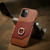 iPhone 12 mini Fierre Shann Oil Wax Texture Genuine Leather Back Cover Case with 360 Degree Rotation Holder & Card Slot - Light Brown+Dark Brown iPhone 12 mini Fierre Shann Oil Wax Texture Genuine Leather Back Cover Case with 360 Degree Rotation Holder & Card Slot - Light Brown+Dark Brown