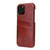 iPhone 12 mini Fierre Shann Retro Oil Wax Texture PU Leather Case with Card Slots - Brown