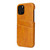 iPhone 12 mini Fierre Shann Retro Oil Wax Texture PU Leather Case with Card Slots - Yellow