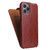 iPhone 12 mini Fierre Shann Retro Oil Wax Texture Vertical Flip PU Leather Case  - Brown