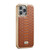 iPhone 12 Pro Max Fierre Shann Python Texture Electroplating PU Phone Case - Brown
