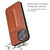 iPhone 13 Fierre Shann Full Coverage Protective Leather Case with Holder & Card Slot - Brown