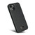 iPhone 13 Fierre Shann Leather Texture Phone Back Cover Case - Lychee Black