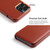 iPhone 13 Fierre Shann Magnetic Genuine Leather Phone Case - Brown