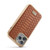 iPhone 13 Fierre Shann Python Texture Electroplating PU Phone Case - Brown