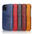 iPhone 13 Fierre Shann Retro Oil Wax Texture PU Leather Case with Card Slots - Brown