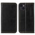 iPhone 13 Fierre Shann Retro Tree Bark Texture PU Magnetic Horizontal Flip Leather Case with Holder & Card Slots & Wallet - Black