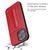 iPhone 13 mini Fierre Shann Full Coverage Protective Leather Case with Holder & Card Slot  - Red