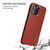 iPhone 13 mini Fierre Shann Magnetic Genuine Leather Phone Case  - Brown