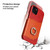 iPhone 13 mini Fierre Shann Oil Wax Texture Genuine Leather Back Cover Case with 360 Degree Rotation Holder & Card Slot  - Red